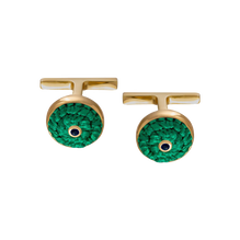 Green Cufflinks with Sapphire