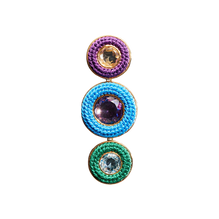 Single Samba Earring in Green, Blue and Purple