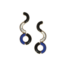 Blue Delaunay Earrings B&W