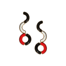 Red Delaunay Earrings B&W