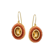 Ochre Oval Hook Earrings