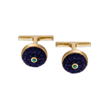 Navy Cufflinks with Emeralds